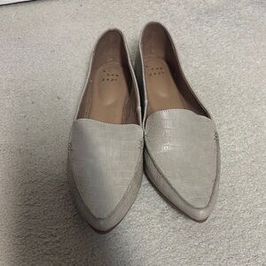 A New Day Women's Croc-Embossed Gray Flats